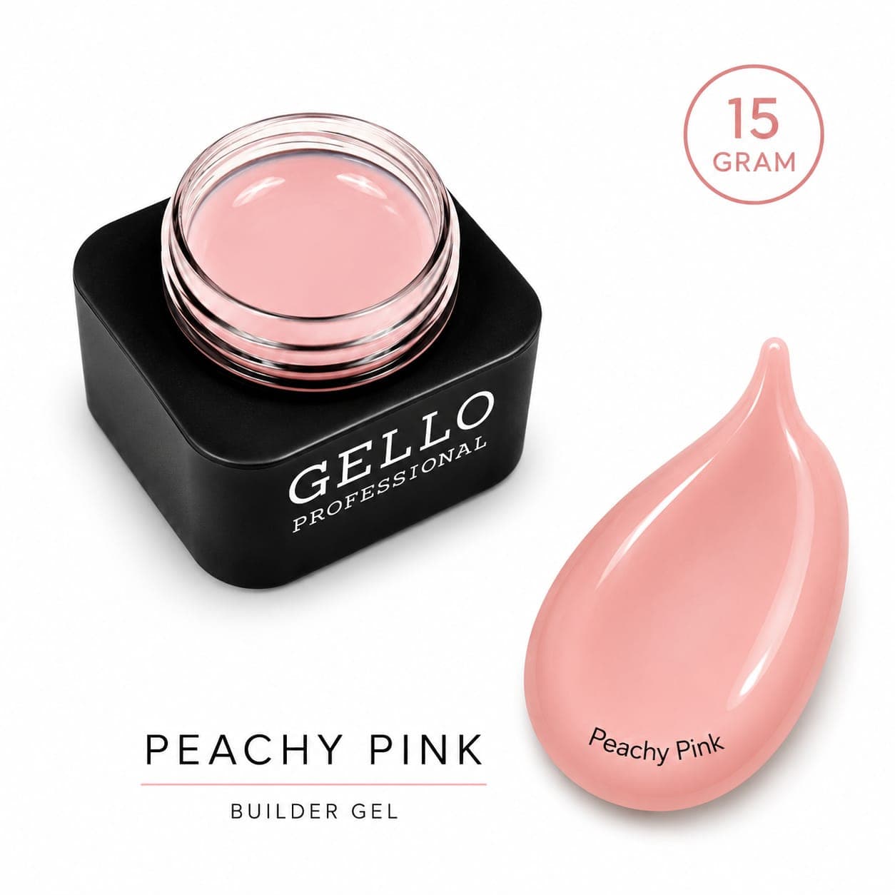 ג'ל בנייה 15 מ"ל | פיצ'י פינק PEACHY PINK | גלו GELLO