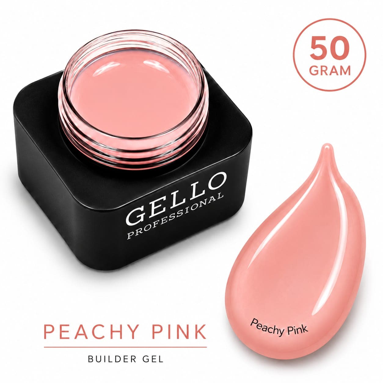 ג'ל בנייה 50 מ"ל | פיצ'י פינק PEACHY PINK | גלו GELLO
