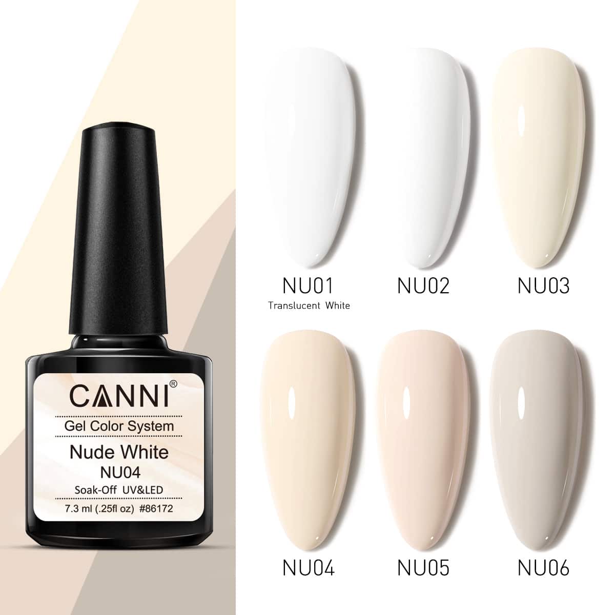 מארז 6 יח' - לק ג'ל לבן ניוד Nude White series | קאני CANNI