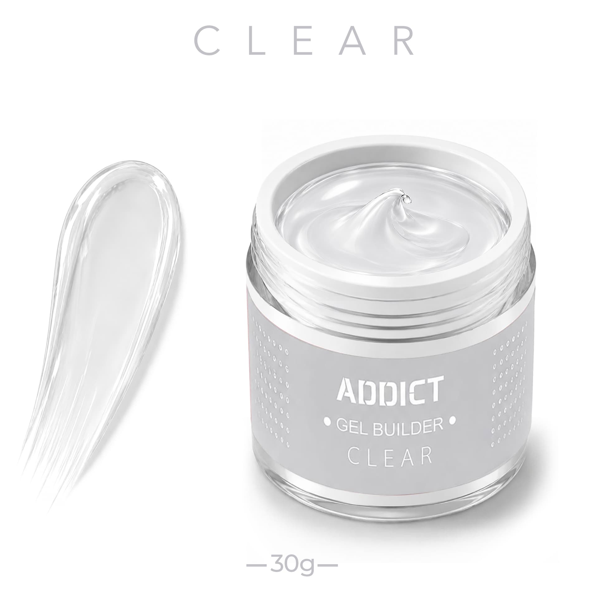 ג'ל בנייה צנצנת סקוויז 30 גרם | שקוף Clear | אדיקט ADDICT