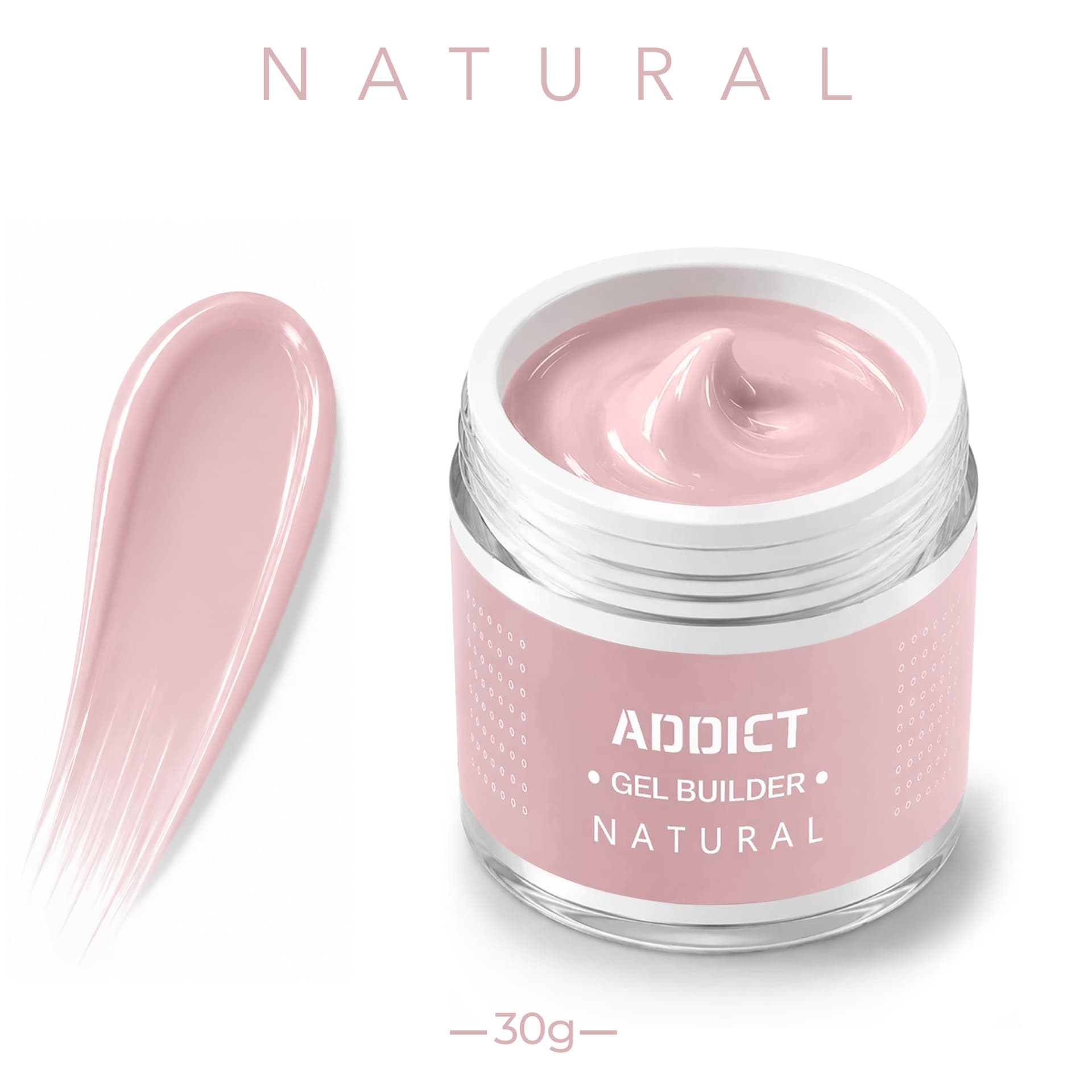 ג'ל בנייה צנצנת סקוויז 30 גרם | נטורל Natural | אדיקט ADDICT