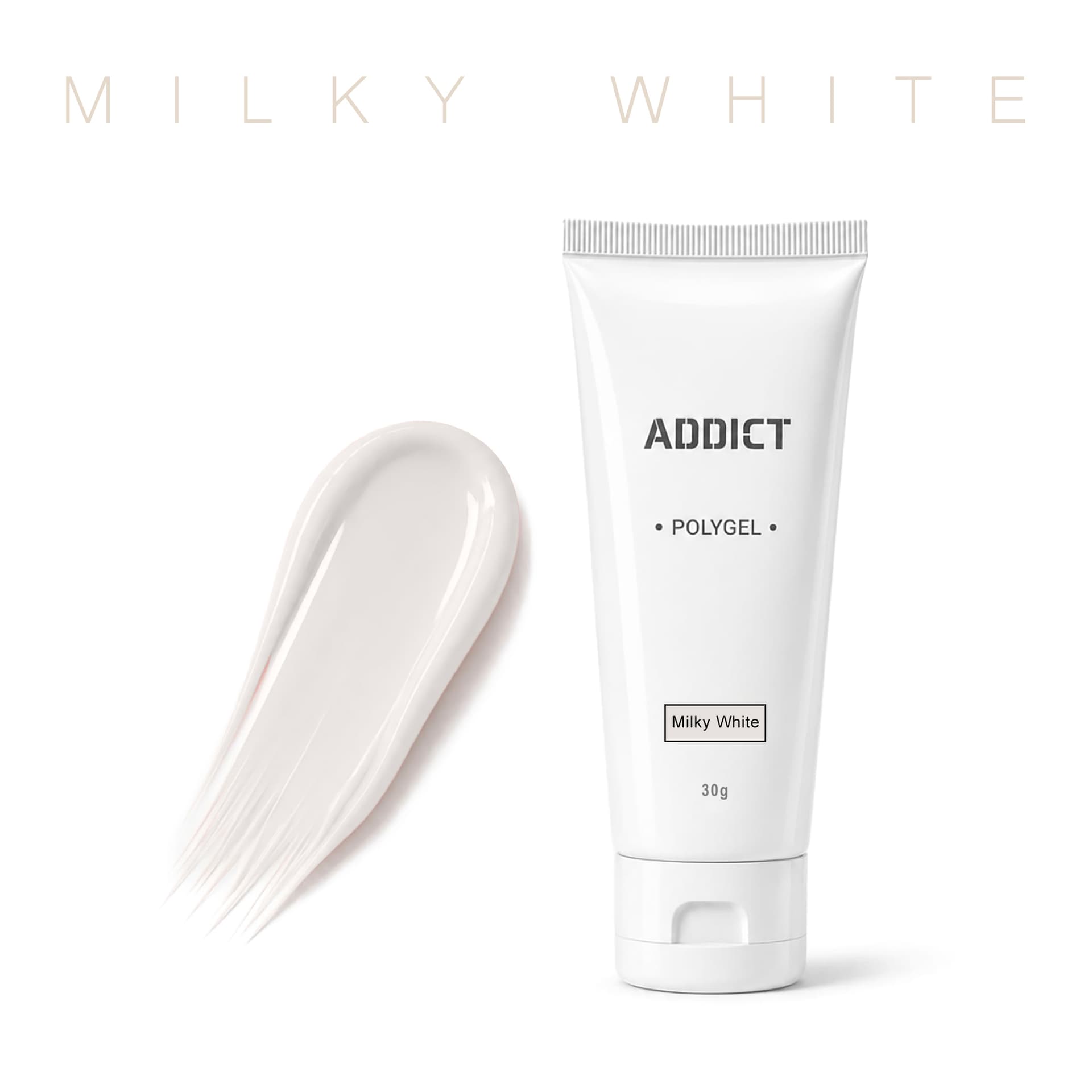פוליג'ל 30 גרם | מילקי וויט Milky White | אדיקט ADDICT