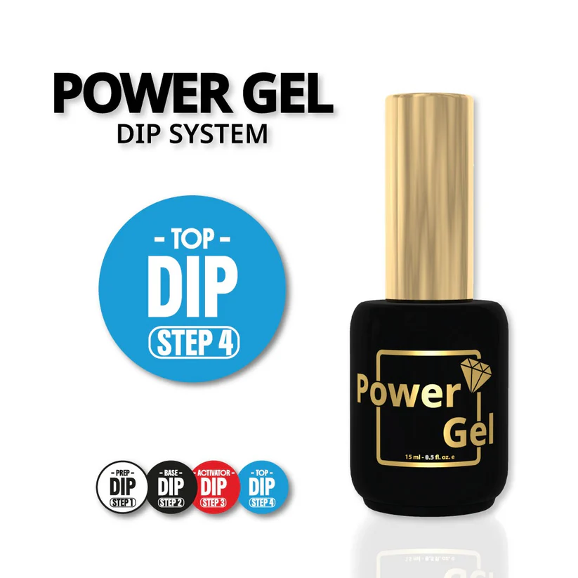 שכבת איטום וברק למערכת Dip Powder TOP | שלב 4 | פאוור ג'ל Power Gel