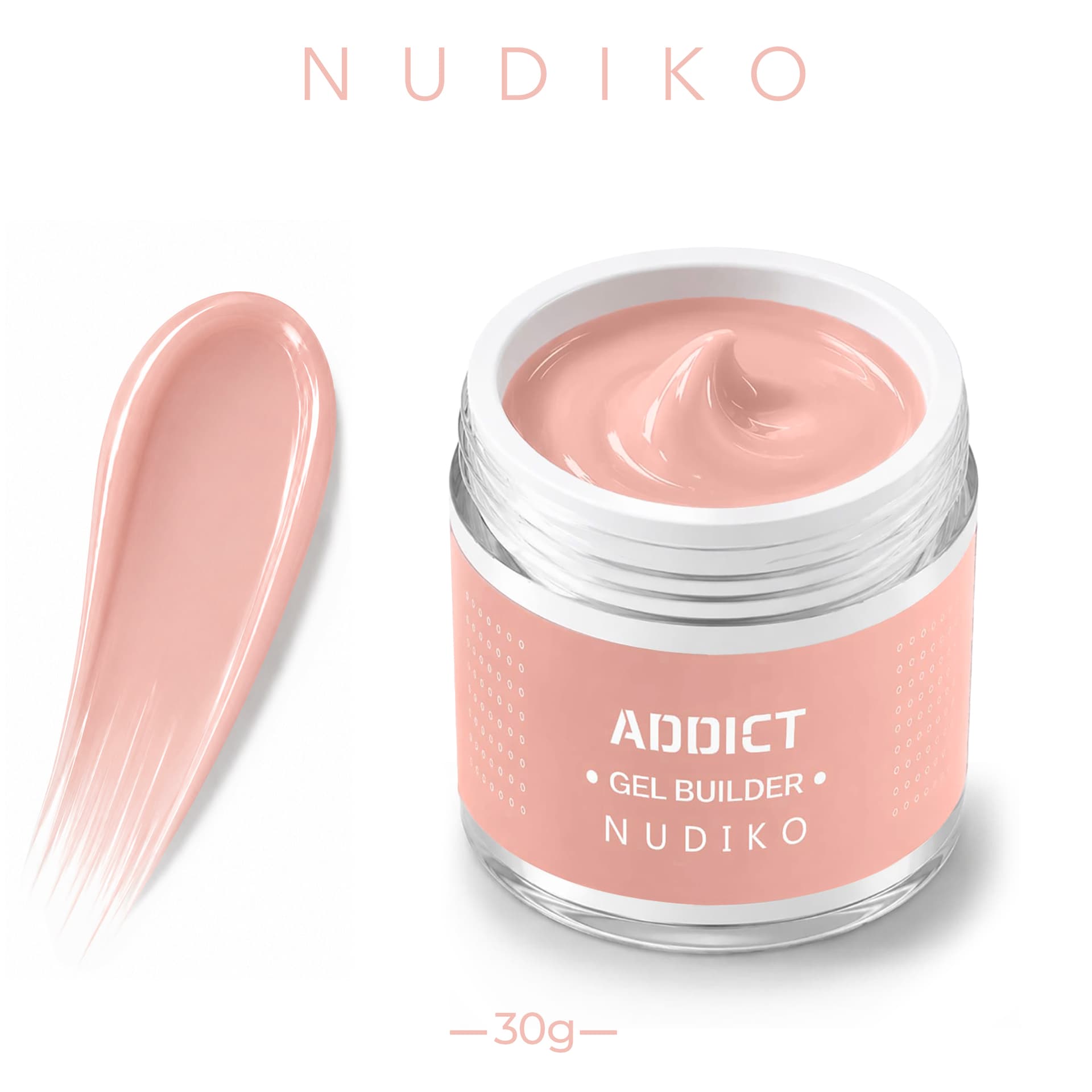 ג'ל בנייה צנצנת סקוויז 30 גרם | נודיקו NUDIKO | אדיקט ADDICT