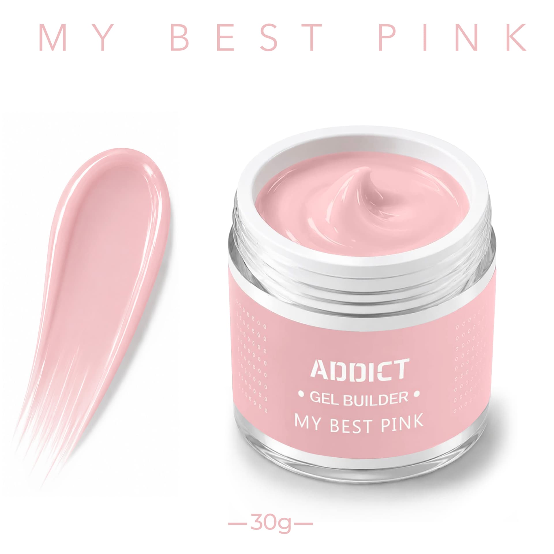 ג'ל בנייה צנצנת סקוויז 30 גרם | מי בסט פינק MY BEST PINK | אדיקט ADDICT
