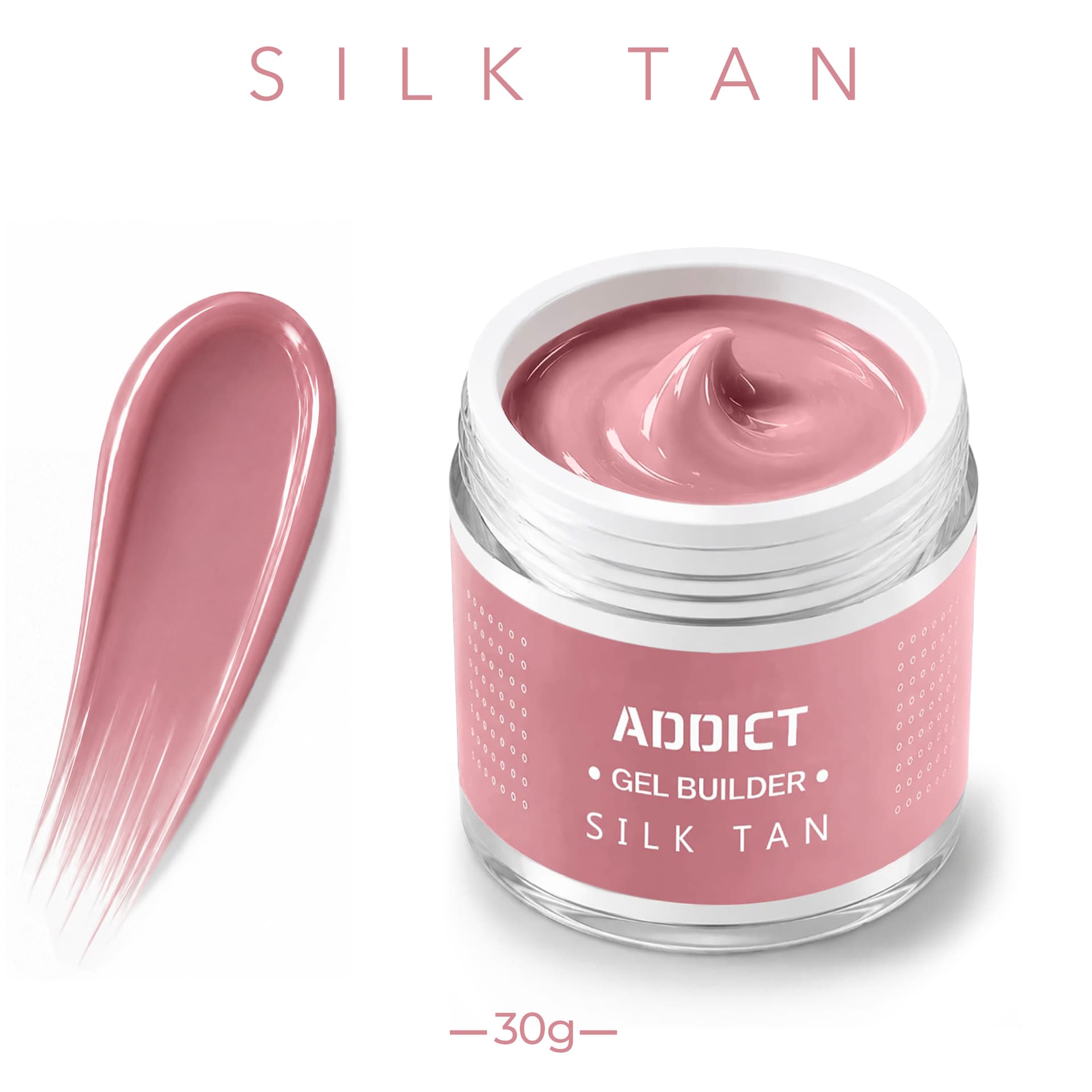 ג'ל בנייה צנצנת סקוויז 30 גרם | סילק טאן SILK TAN | אדיקט ADDICT