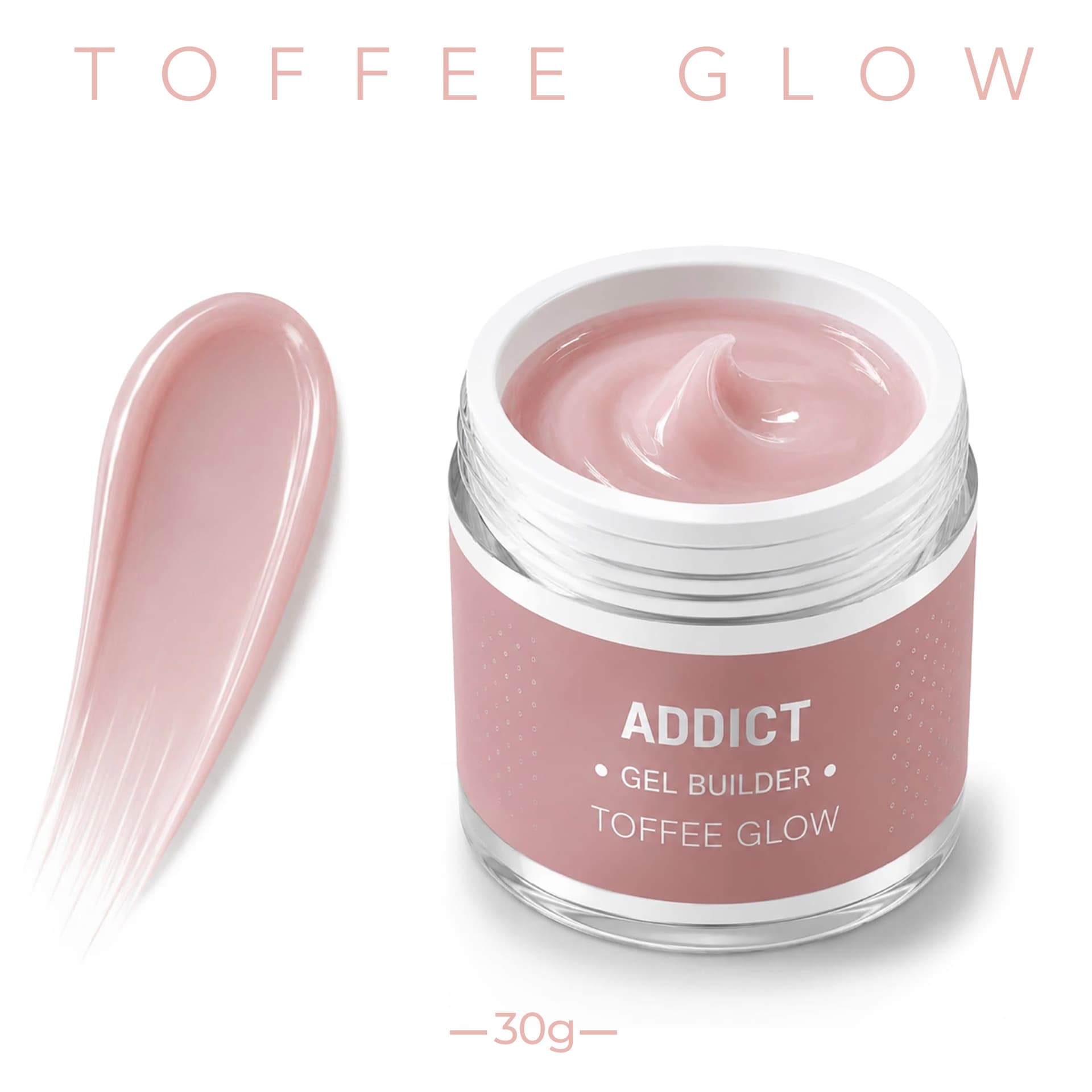 ג'ל בנייה צנצנת סקוויז 30 גרם | טופי גלואו TOFFEE GLOW | אדיקט ADDICT